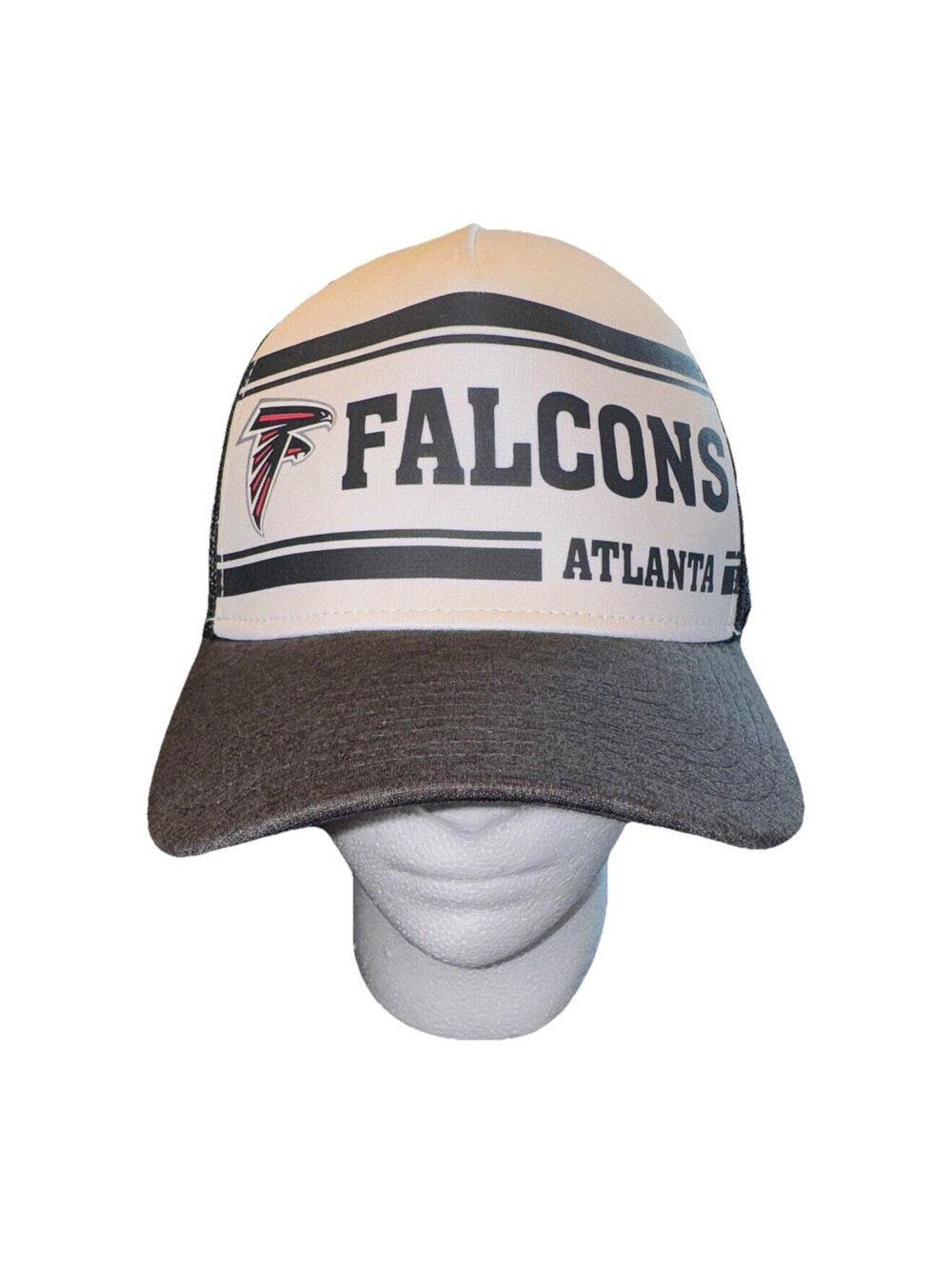 New Era Atlanta Falcons NFL Mesh Trucker Hat Cap L/XL White Black Gray